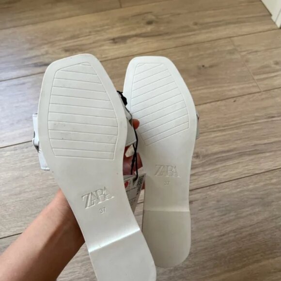 Zara Woven Flat Leather Sandals EUR 37 - Picture 8 of 10